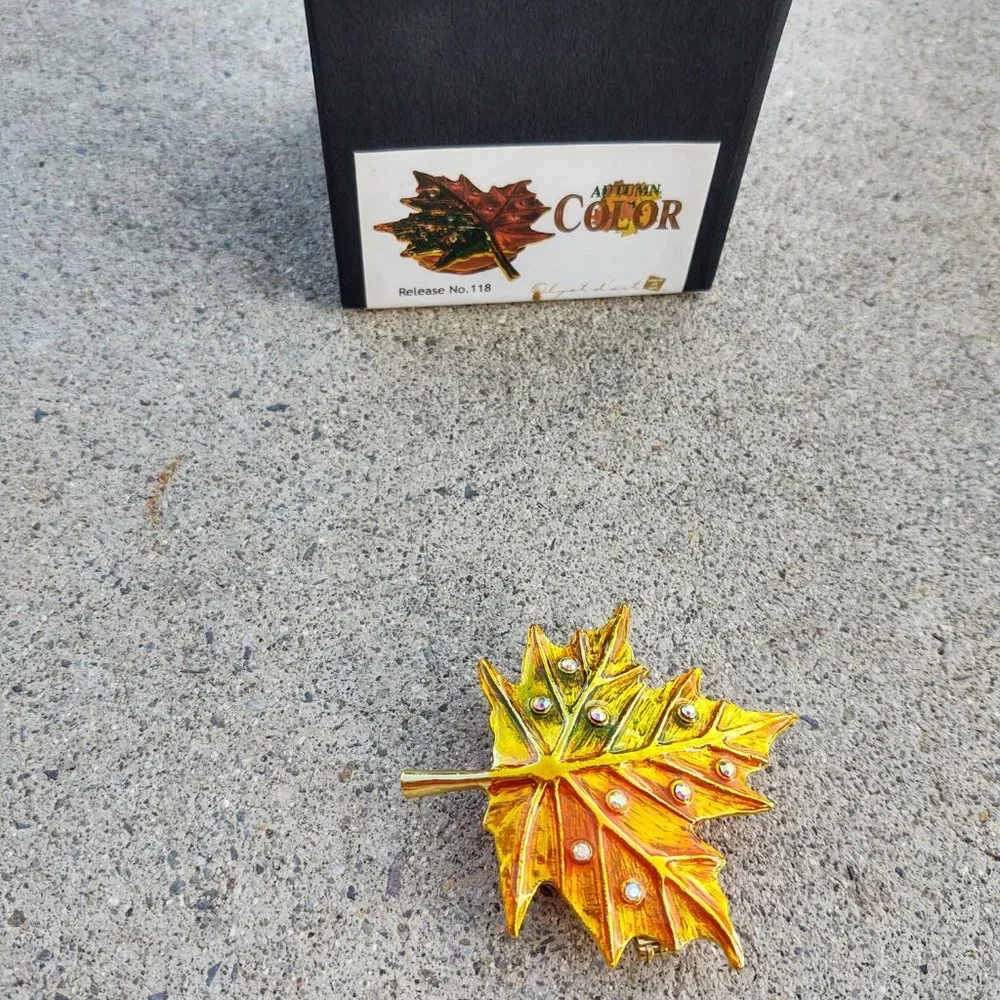 ART FORM AUTUMN COLOR FALL LEAF NO. 118 TRINKET BOX OBJECT D' ART NEW